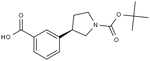 1-Pyrrolidinecarboxylic acid, 3-(3-carboxyphenyl)-, 1-(1,1-dimethylethyl) ester, (3R)- Structure