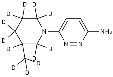 6-(3-(methyl-d3)piperidin-1-yl-2,2,3,4,4,5,5,6,6-d9)pyridazin-3-amine Structure