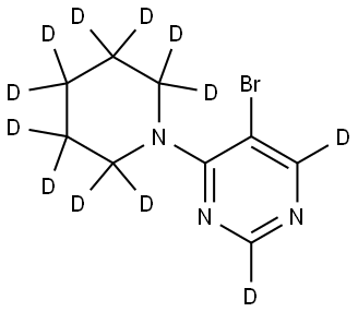 5-bromo-4-(piperidin-1-yl-d10)pyrimidine-2,6-d2 Structure