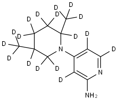 4-(2,5-bis(methyl-d3)piperidin-1-yl-2,3,3,4,4,5,6,6-d8)pyridin-3,5,6-d3-2-amine Structure