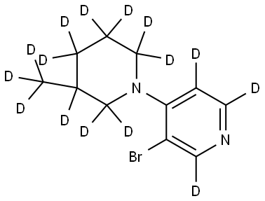 3-bromo-4-(3-(methyl-d3)piperidin-1-yl-2,2,3,4,4,5,5,6,6-d9)pyridine-2,5,6-d3 Structure