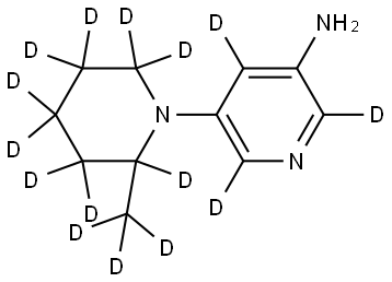 5-(2-(methyl-d3)piperidin-1-yl-2,3,3,4,4,5,5,6,6-d9)pyridin-2,4,6-d3-3-amine Structure