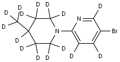 5-bromo-2-(4-(methyl-d3)piperidin-1-yl-2,2,3,3,4,5,5,6,6-d9)pyridine-3,4,6-d3 Structure