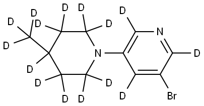 3-bromo-5-(4-(methyl-d3)piperidin-1-yl-2,2,3,3,4,5,5,6,6-d9)pyridine-2,4,6-d3 Structure
