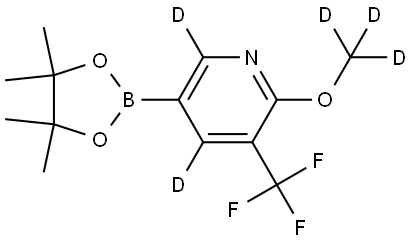 2-(methoxy-d3)-5-(4,4,5,5-tetramethyl-1,3,2-dioxaborolan-2-yl)-3-(trifluoromethyl)pyridine-4,6-d2 Structure