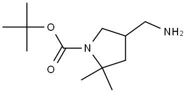 tert-Butyl 4-(aminomethyl)-2,2-dimethylpyrrolidine-1-carboxylate Structure