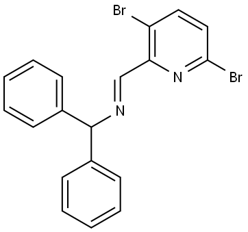 Benzenemethanamine, N-[(3,6-dibromo-2-pyridinyl)methylene]-α-phenyl-, [N(E)]- Struktur