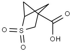 2-Thiabicyclo[2.1.1]hexane-4-carboxylic acid 2,2-dioxide Struktur