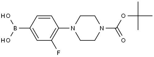 (4-{4-[(tert-Butoxy)carbonyl]piperazin-1-yl}-3-fluorophenyl)boronic acid Struktur