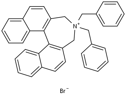 (S)-4,4-dibenzyl-4,5-dihydro-3H-dinaphtho[2,1-c:1',2'-e]azepin-4-ium Struktur