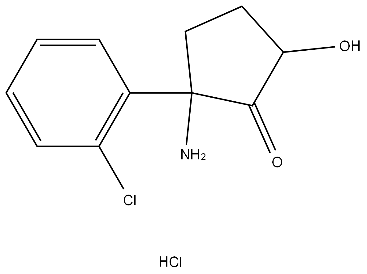 2-amino-2-(2-chlorophenyl)-5-hydroxycyclopentan-1-one hydrochloride Structure