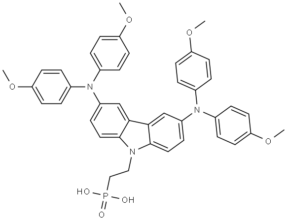 (2-{3,6-bis[bis(4-methoxyphenyl)amino]-9H-carbazol-9-yl}ethyl)phosphonic acid Structure
