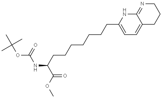 1,8-Naphthyridine-2-nonanoic acid, α-[[(1,1-dimethylethoxy)carbonyl]amino]-5,6,7,8-tetrahydro-, methyl ester, (αS)- Struktur