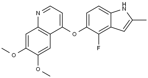 4-((4-fluoro-2-methyl-1H-indol-5-y1 )oxy)-6,7-dimethoxyquinoline Structure