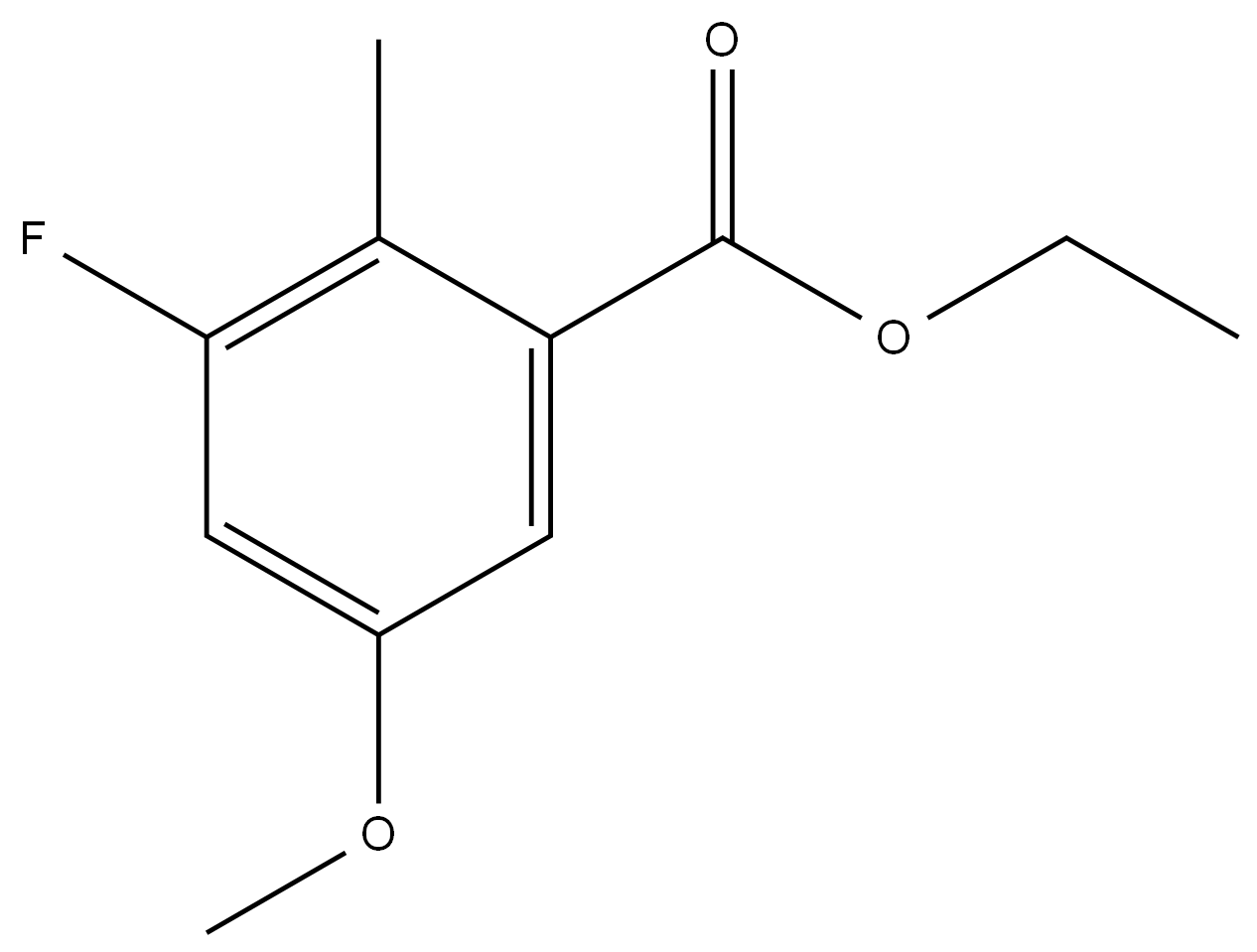Ethyl 3-fluoro-5-methoxy-2-methylbenzoate 结构式