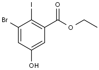 Ethyl 3-bromo-5-hydroxy-2-iodobenzoate,2382925-44-0,结构式