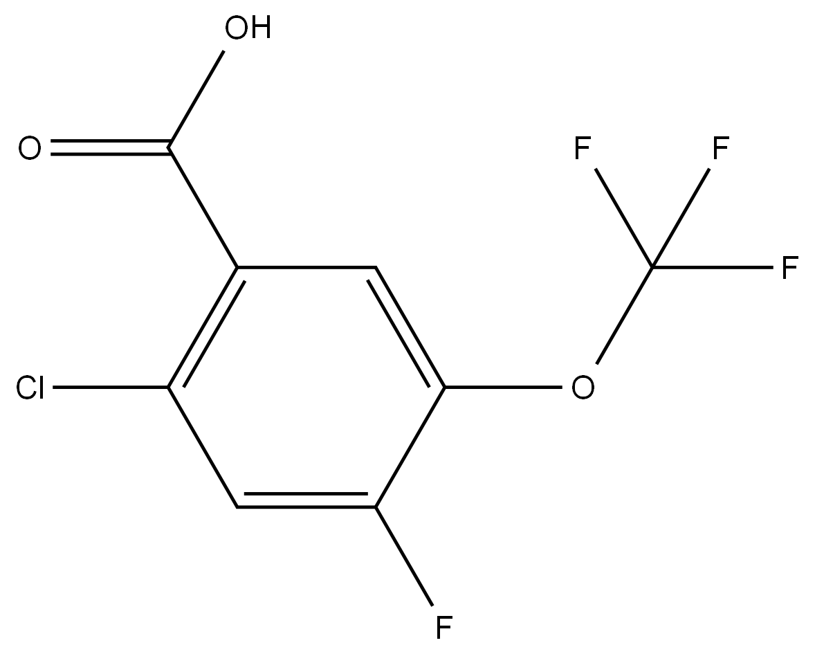 2-Chloro-4-fluoro-5-(trifluoromethoxy)benzoic acid 结构式