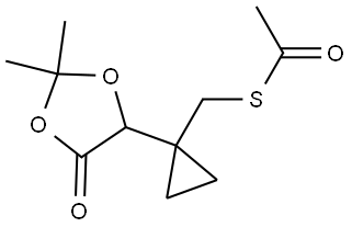 S-((1-(2,2-dimethyl-5-oxo-1,3-dioxol-4-yl)cyclopropyl)methyl)ethanethiol Structure