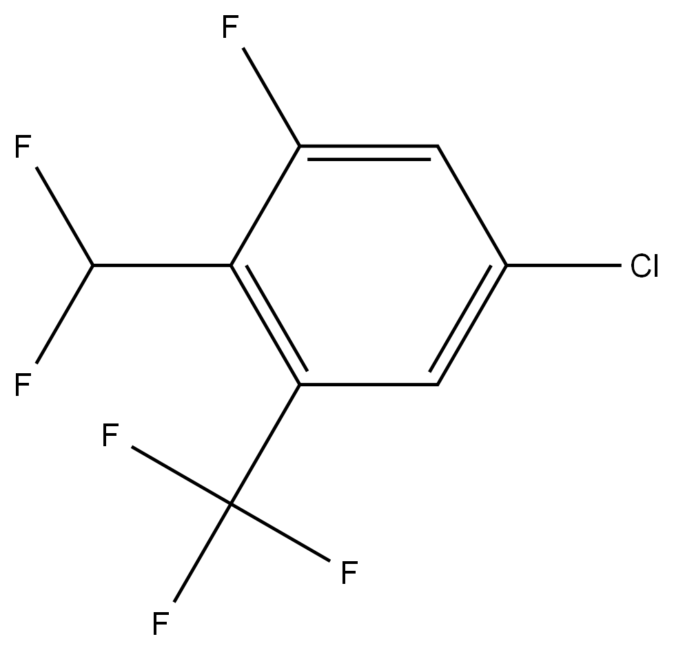 5-Chloro-2-(difluoromethyl)-1-fluoro-3-(trifluoromethyl)benzene 结构式