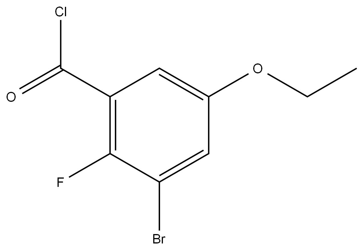 3-Bromo-5-ethoxy-2-fluorobenzoyl chloride 结构式