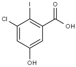 3-Chloro-5-hydroxy-2-iodobenzoic acid,2385488-98-0,结构式