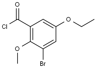 3-Bromo-5-ethoxy-2-methoxybenzoyl chloride 结构式