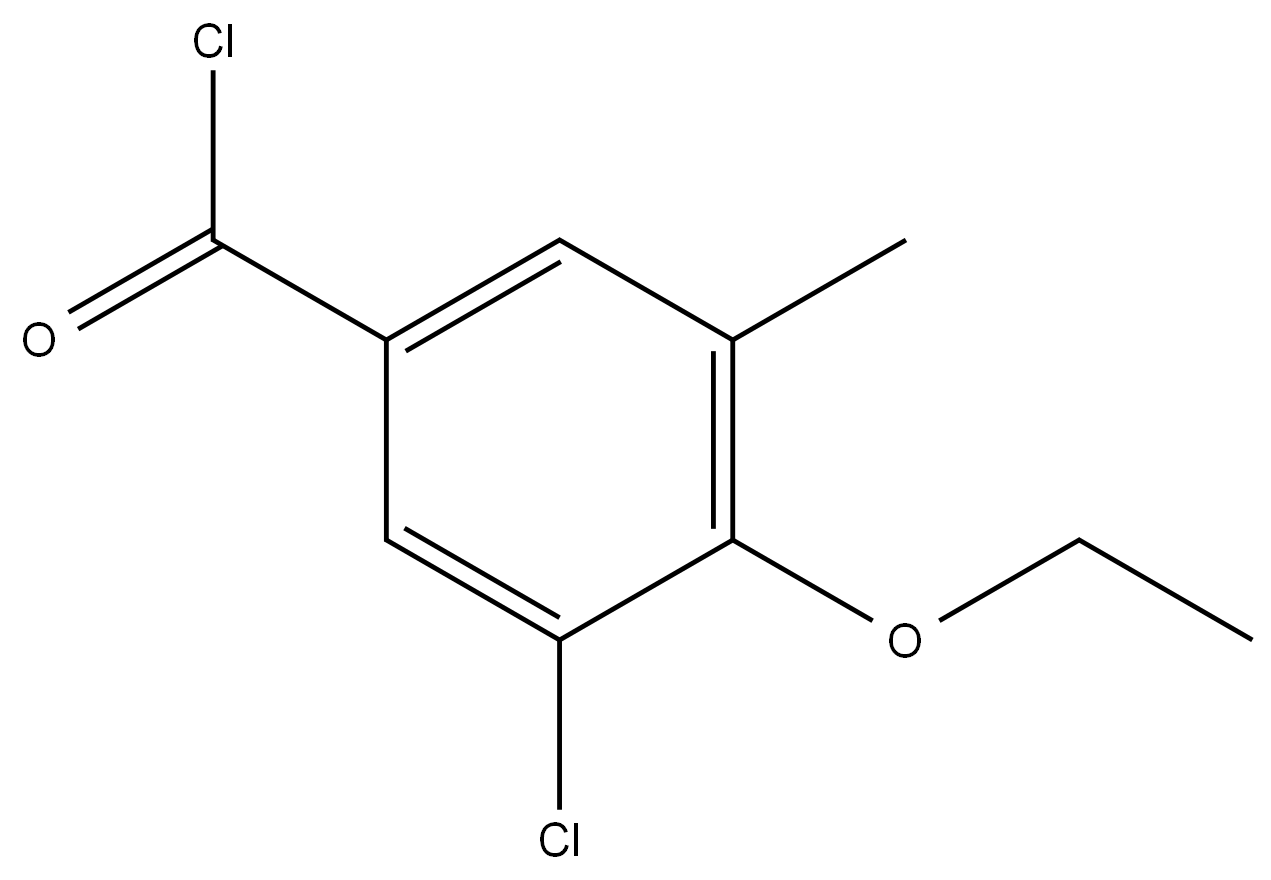 3-Chloro-4-ethoxy-5-methylbenzoyl chloride 结构式