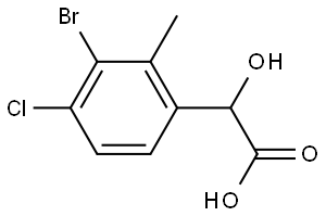 3-Bromo-4-chloro-α-hydroxy-2-methylbenzeneacetic acid 结构式
