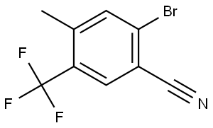 2-Bromo-4-methyl-5-(trifluoromethyl)benzonitrile 结构式