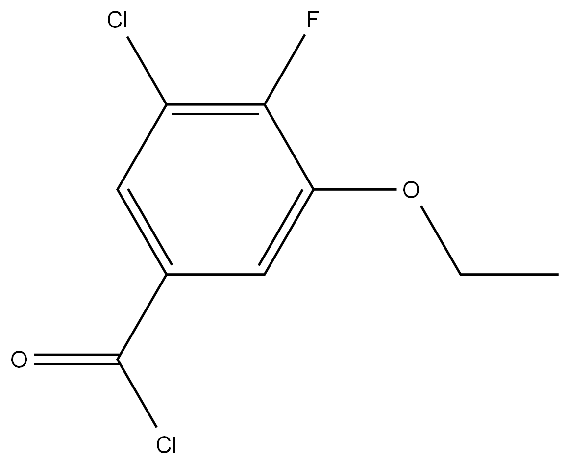 3-Chloro-5-ethoxy-4-fluorobenzoyl chloride 结构式