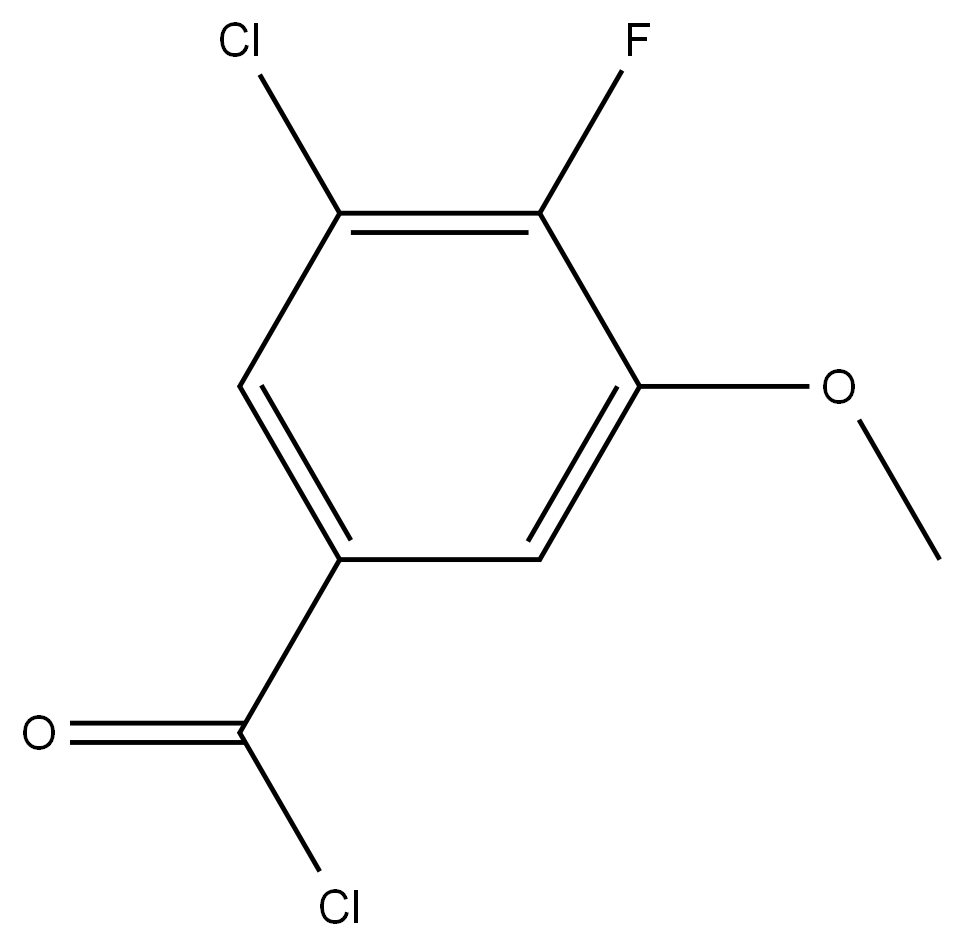 3-Chloro-4-fluoro-5-methoxybenzoyl chloride 结构式