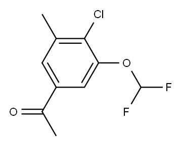 1-[4-Chloro-3-(difluoromethoxy)-5-methylphenyl]ethanone Structure