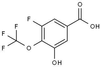 3-Fluoro-5-hydroxy-4-(trifluoromethoxy)benzoic acid Struktur