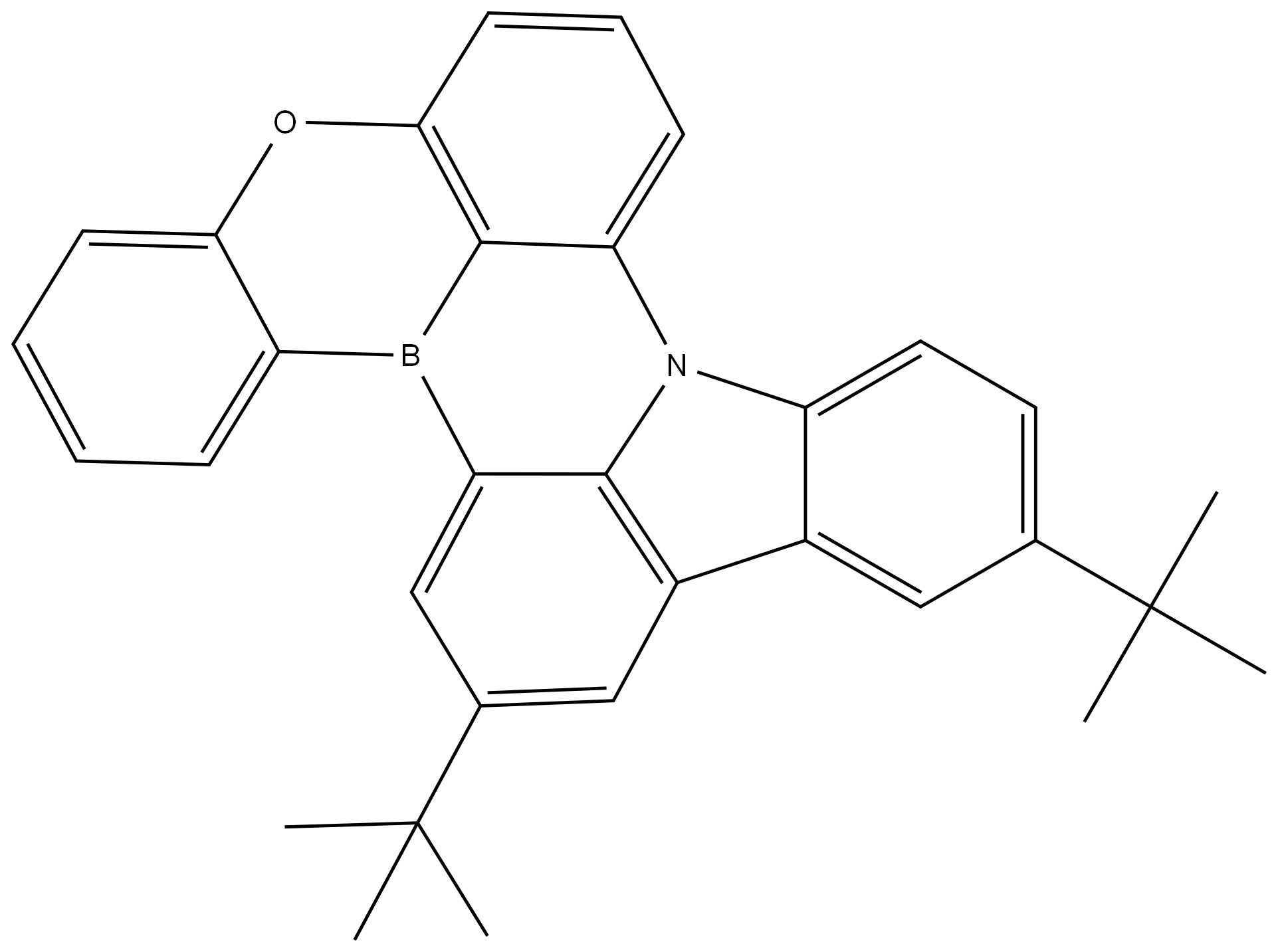 [1,4]Benzoxaborino[2,3,4-kl]indolo[3,2,1-de]phenazaborine, 12,15-bis(1,1-dimethylethyl)- Structure