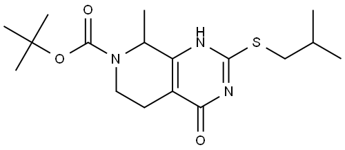 tert-butyl 2-(isobutylthio)-8-methyl-4-oxo-4,5,6,8-tetrahydropyrido[3,4-d]pyrimidine-7(3H)-carboxylate 结构式
