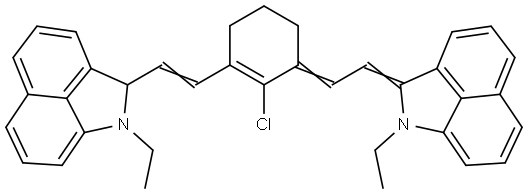 2-(2-(2-chloro-3-(2-(1-ethyl-1,2-dihydrobenzo[cd]indol-2-yl)vinyl)cyclohex-2-en-1-ylidene)ethylidene)-1-ethyl-1,2-dihydrobenzo[cd]indole Structure