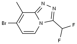 1,2,4-Triazolo[4,3-a]pyridine, 7-bromo-3-(difluoromethyl)-8-methyl- Structure
