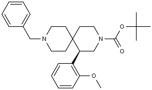 tert-butyl (R)-9-benzyl-1-(2-methoxyphenyl)-3,9-diazaspiro[5.5]undecane-3-carboxylate Structure