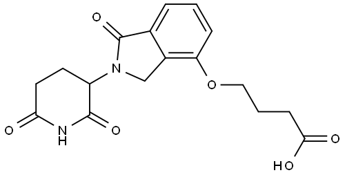 4-((2-(2,6-Dioxopiperidin-3-yl)-1-oxoisoindolin-4-yl)oxy)butanoic acid 化学構造式