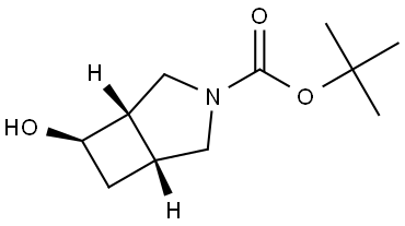 Rel-(1R,5S,6R)-tert-butyl 6-hydroxy-3-aza-bicyclo[3.2.0]heptane-3-carboxylate Struktur
