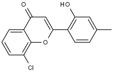 4H-1-Benzopyran-4-one, 8-chloro-2-(2-hydroxy-4-methylphenyl)- Struktur