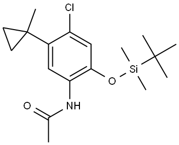 N-(2-((tert-butyldimethylsilyl)oxy)-4-chloro-5-(1-methylcyclopropyl)phenyl)acetamide Structure