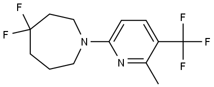1H-Azepine, 4,4-difluorohexahydro-1-[6-methyl-5-(trifluoromethyl)-2-pyridinyl]- Structure