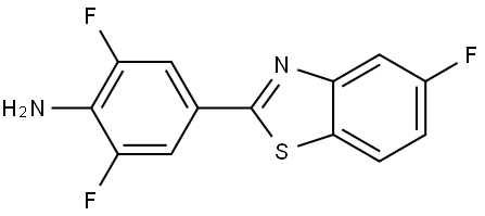 2,6-Difluoro-4-(5-fluoro-2-benzothiazolyl)benzenamine 化学構造式