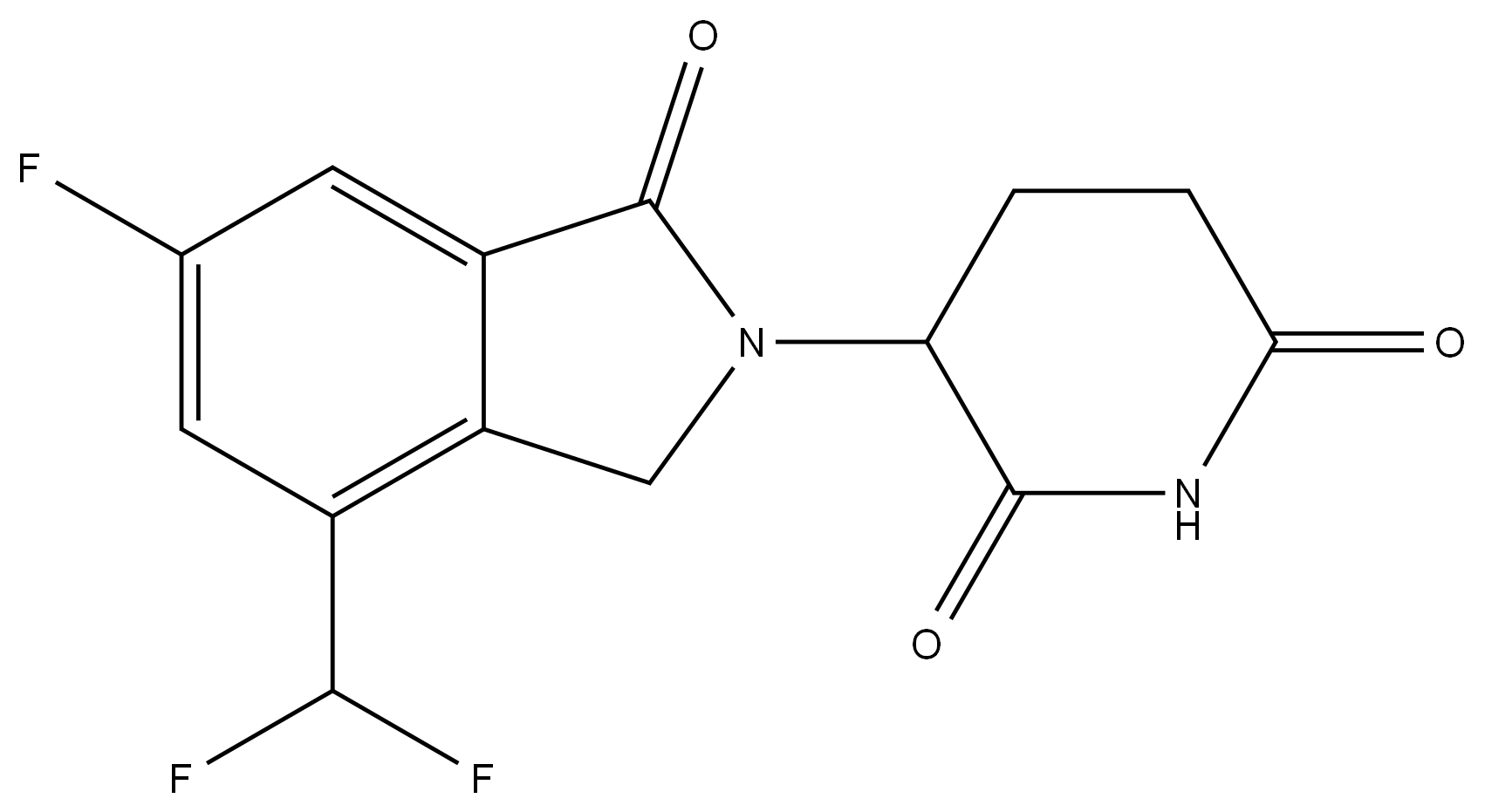 3-(4-(difluoromethyl)-6-fluoro-1-oxoisoindolin-2-yl)piperidine-2,6-dione,2417931-67-8,结构式