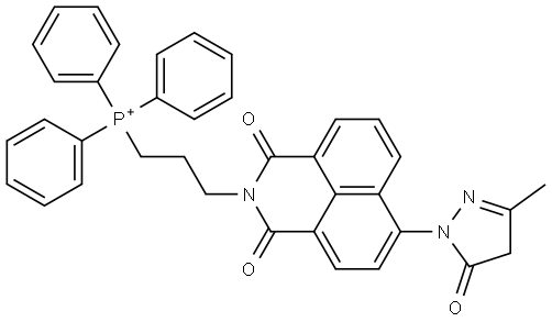 Phosphonium, [3-[6-(4,5-dihydro-3-methyl-5-oxo-1H-pyrazol-1-yl)-1,3-dioxo-1H-benz[de]isoquinolin-2(3H)-yl]propyl]triphenyl- Structure