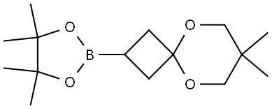 2-(7,7-dimethyl-5,9-dioxaspiro[3.5]nonan-2-yl)-4,4,5,5-tetramethyl-1,3,2-dioxaborolane Struktur