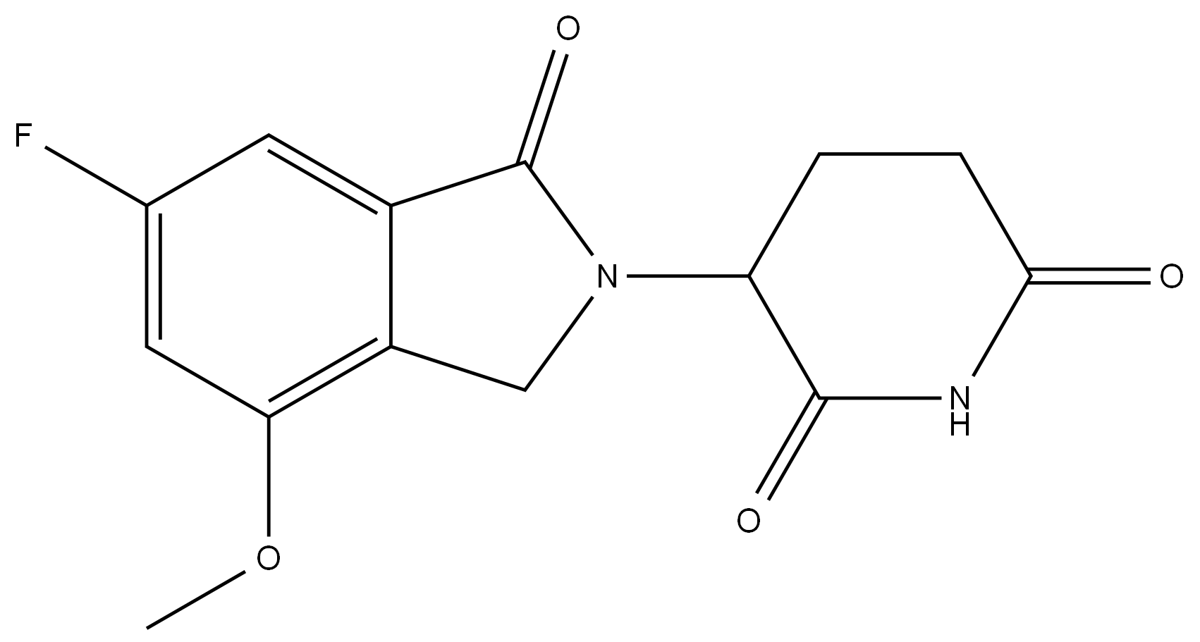 3-(6-fluoro-4-methoxy-1-oxoisoindolin-2-yl)piperidine-2,6-dione Struktur
