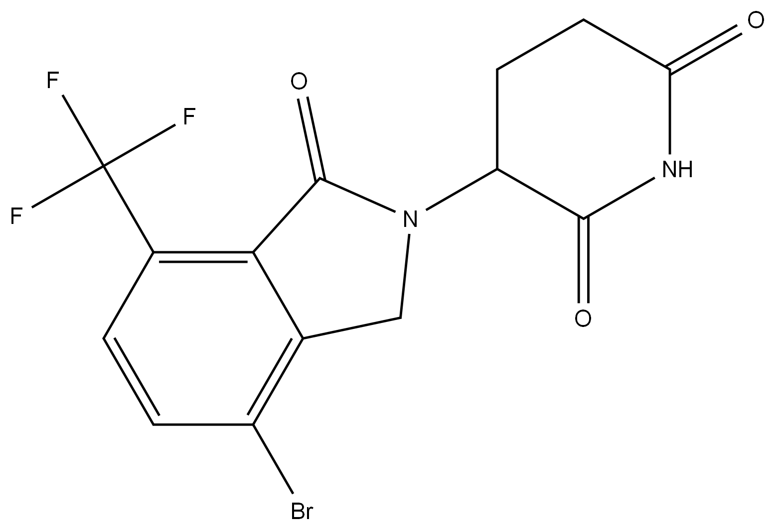 3-(4-bromo-1-oxo-7-(trifluoromethyl)isoindolin-2-yl)piperidine-2,6-dione,2438237-93-3,结构式