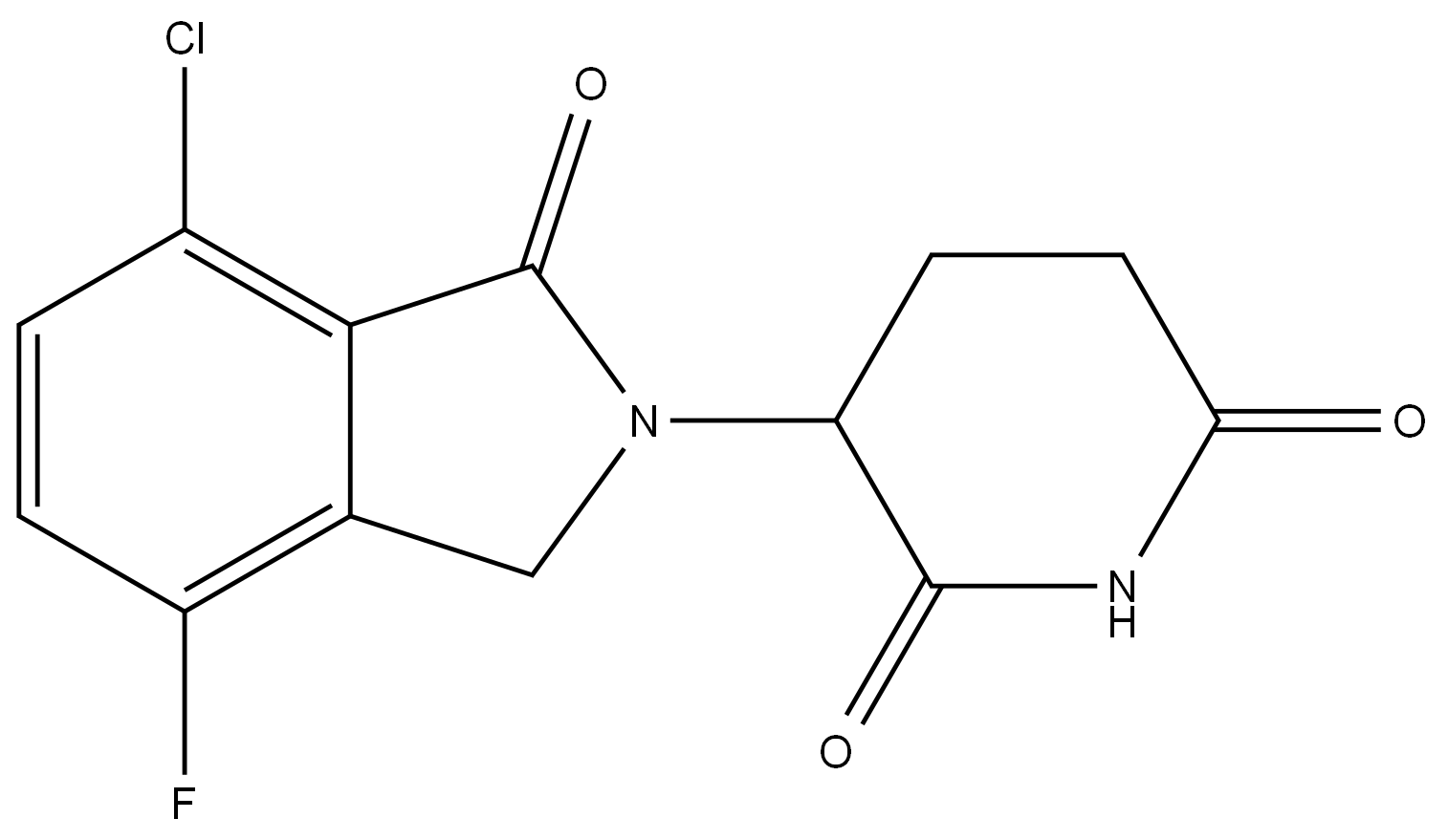 3-(7-chloro-4-fluoro-1-oxoisoindolin-2-yl)piperidine-2,6-dione 结构式